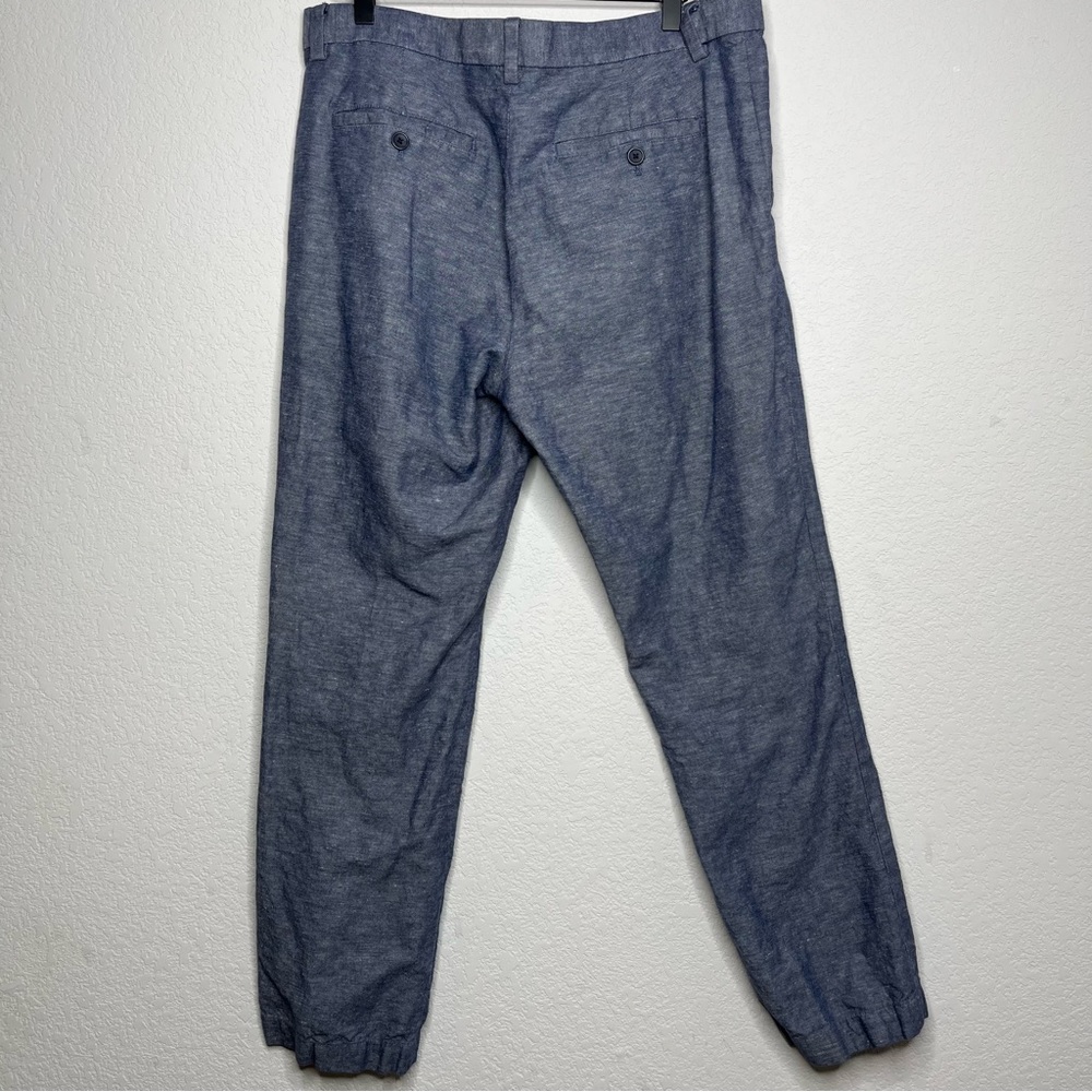 Banana Republic Men Pants 33x30 Aden Chino Blue Cross Dye Linen Cotton - Picture 8 of 9